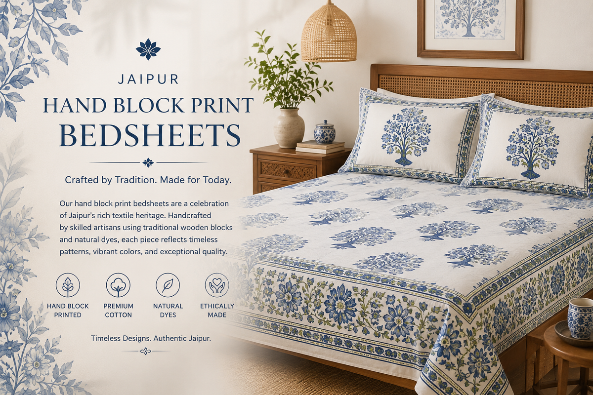 Jaipur Hand Block Print Bed Sheets