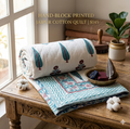 Hand block 100% cotton bed quilt 4