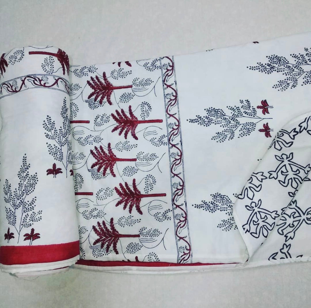 Hand block 100% cotton bed cover 6