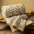 Hand block 100% cotton bed quilt 7
