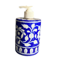 Jaipur Blue Pottery Shampoo Bottle Round