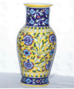 Jaipur Blue Pottery Cylindrical Vase