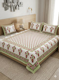 Hand block 100% cotton bedsheet red